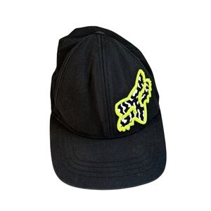 Fox Black Hat with Bright Green Accent